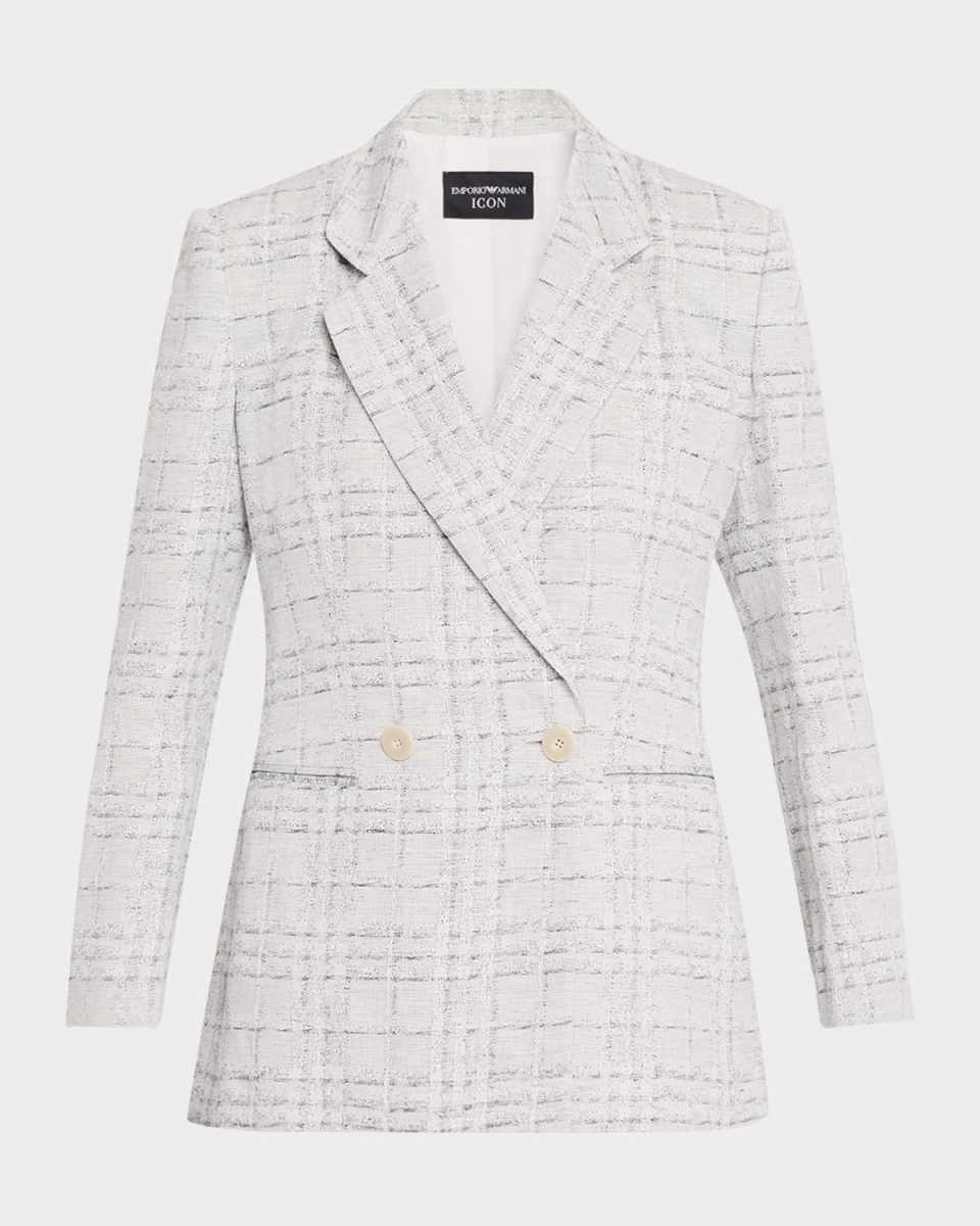 Double-Breasted Check Blazer